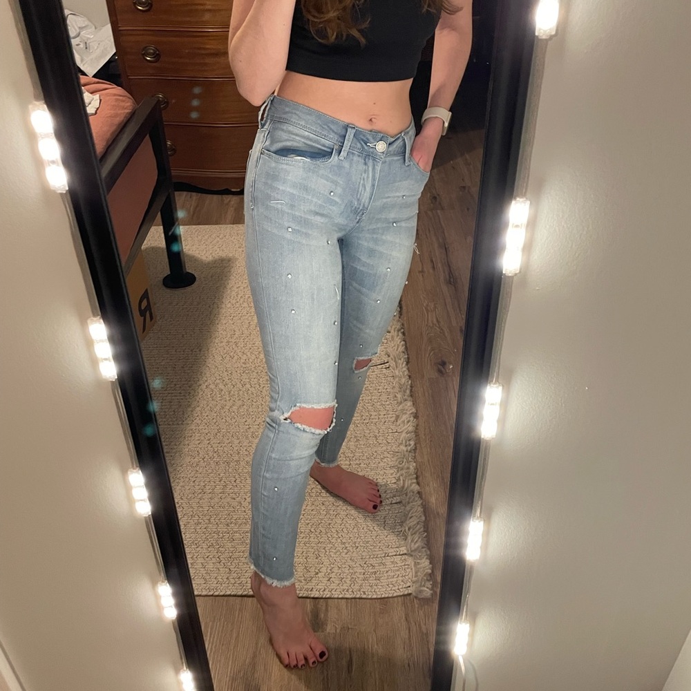 Indigo Reign Bedazzled Straight Leg Jeans
